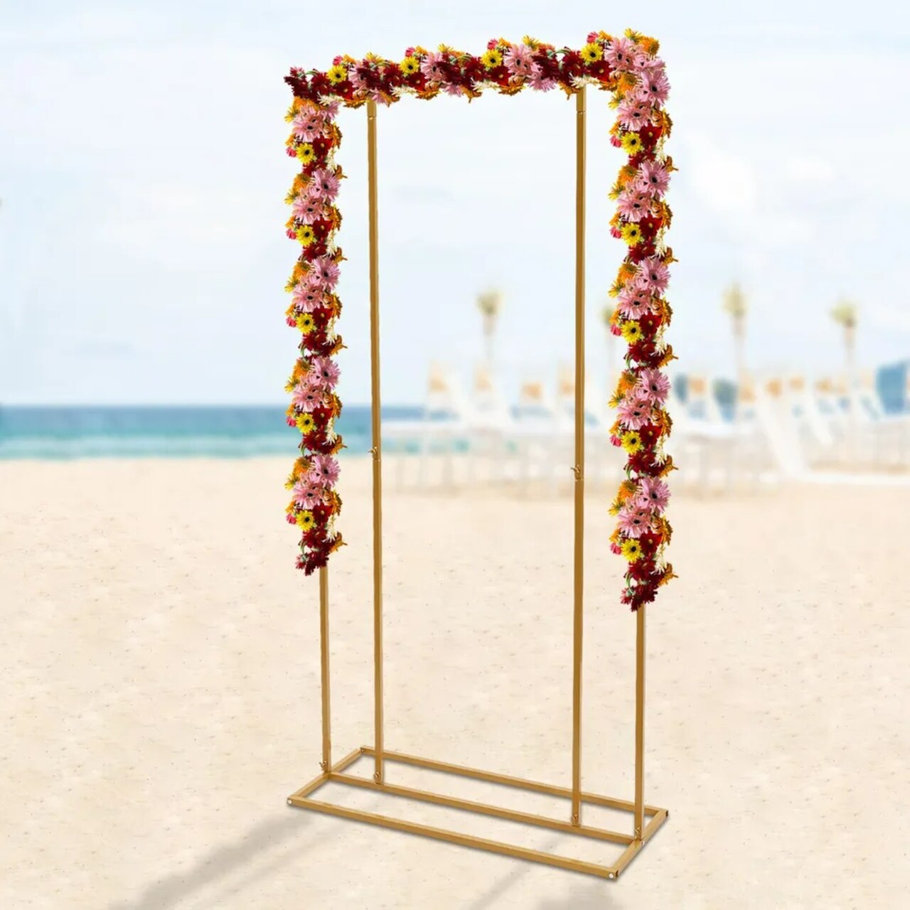 Golden Wedding Backdrop Stand Metal Flower Frame Garden Party Decoration